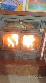 Termocamino con forno-camino inserto fornoa legna