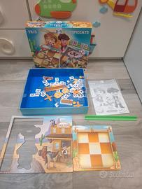 Gioco da tavolo due in uno tris e impiccato 