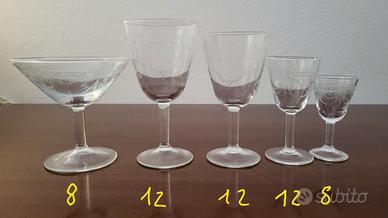 SERVIZIO BICCHIERI DI CRISTALLO ANNI 60