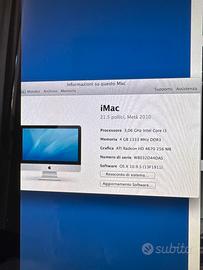 Imac 27’ anno 2010