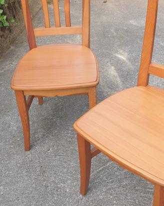 4 sedie in vero legno