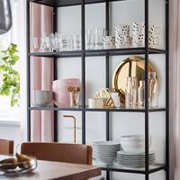 Scaffale ikea bordo nero e vetro