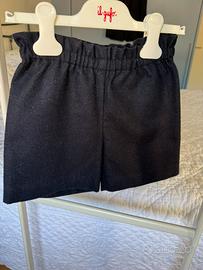 Pantalone corto in lana blu