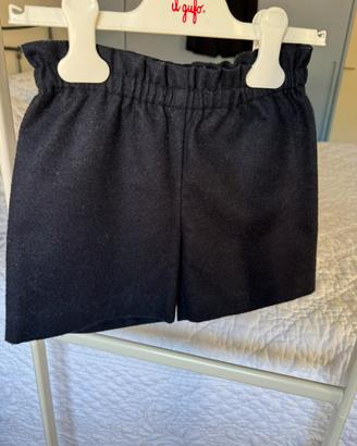 Pantalone corto in lana blu