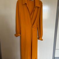 Vestito midi zara con spacchi laterali-arancione