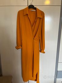 Vestito midi zara con spacchi laterali-arancione