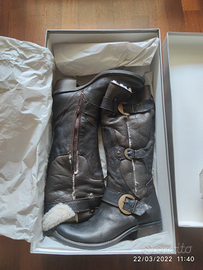 Stivale pelle/montone