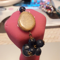 Mono orecchino perline verdi