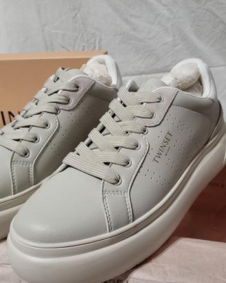 Sneakers Twinset Milano platform grigio perla tg39