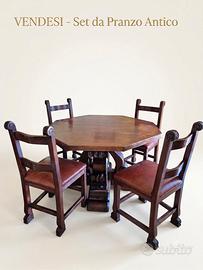 set tavolo e sedie antico