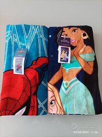 2 teli mare Disney Spiderman Princess 100% cotone