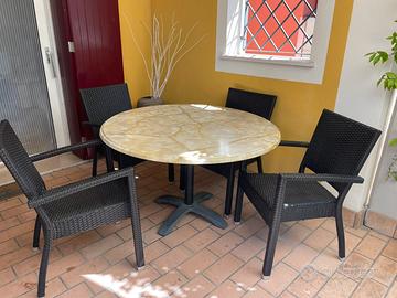 Tavolo e sedie da giardino