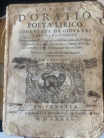 Libro antico, le Odi di Orazio 1581-Cinquecentina