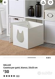 KALLAX Casetta per gatti, bianco, 33x33 cm