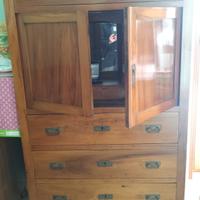 cassettone con ribalta o secrétaire stile liberty 