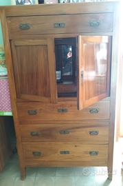 cassettone con ribalta o secrétaire stile liberty 