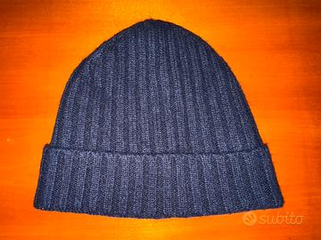Boggi Milano cuffia puro cashmere blu