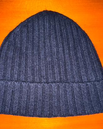 Boggi Milano cuffia puro cashmere blu