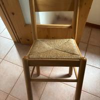 sedie in legno massiccio impagliate