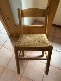 sedie in legno massiccio impagliate