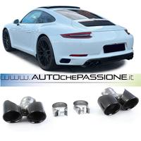 Terminali di scarico neri Porsche 911 991.2 15>19