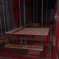 Tavolo-altalena 8 posti in ferro e legno ,esclusiv