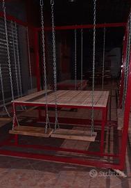 Tavolo-altalena 8 posti in ferro e legno ,esclusiv