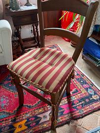 Sedia in legno massello con seduta in paglia + cus