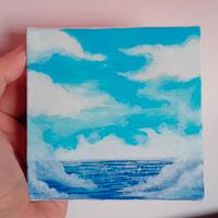 micotela 10x10 cm dipinta a mano  mare