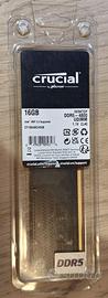 RAM Crucial 16GB DDR5-4800 UDIMM nuova