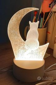 lampada 3d gatto