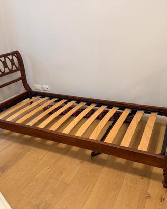 Letto singolo in legno massello – rete a doghe