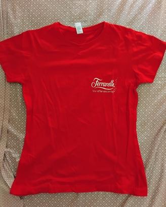 t-shirt rossa Ferrarelle, taglia M in cotone