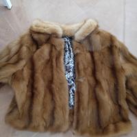 giacca pelliccia di zibellino miele