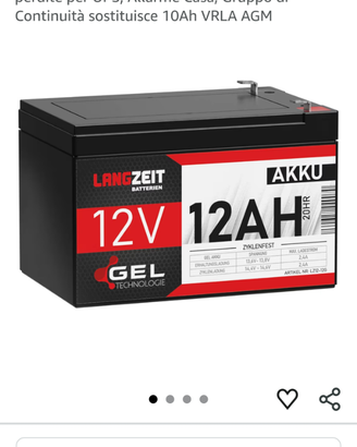Batteria 12 volt 12 ah a gel
