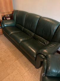 DIVANO E POLTRONA NICOLETTI IN VERA PELLE