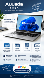 PC portatile Laptop 15.6 32GB 1TB  Windows 11 PC