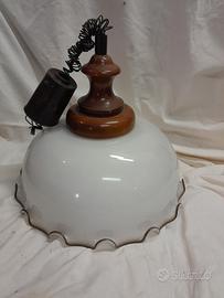 Lampadario cucina retrò in vetro