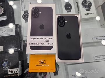 Apple iPhone 16 128GB - BATTERIA 100% 18 CICLI