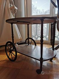 Carrello portavivande vintage in legno Milano