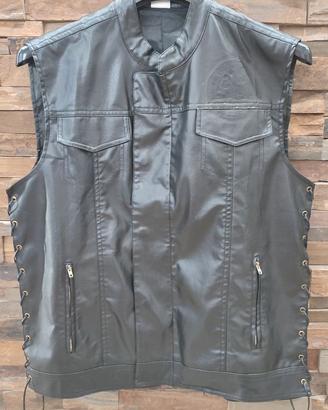Gilet similpelle nera da motociclista ''Motoclub''