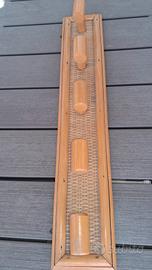Appendi abiti da parete vintage in rattan e bambù 