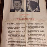 Manifesto Kennedy ricercato per tradimento 