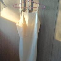 Vestito, abito panna zuiki con spacco