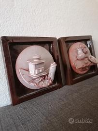 coppia placchette di ceramica vintage 