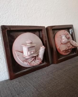 coppia placchette di ceramica vintage 