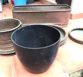 Vaso per piante e arredo int.+Vintage Rame Ottone