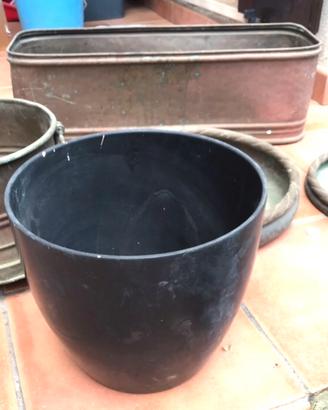 Vaso per piante e arredo int.+Vintage Rame Ottone