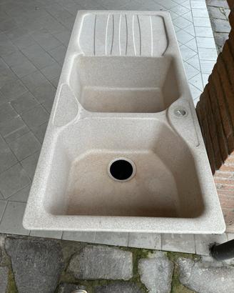 Lavandino con sgocciolatoio doppia vasca franke