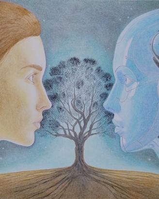 Disegno originale a matita e pastelli a olio